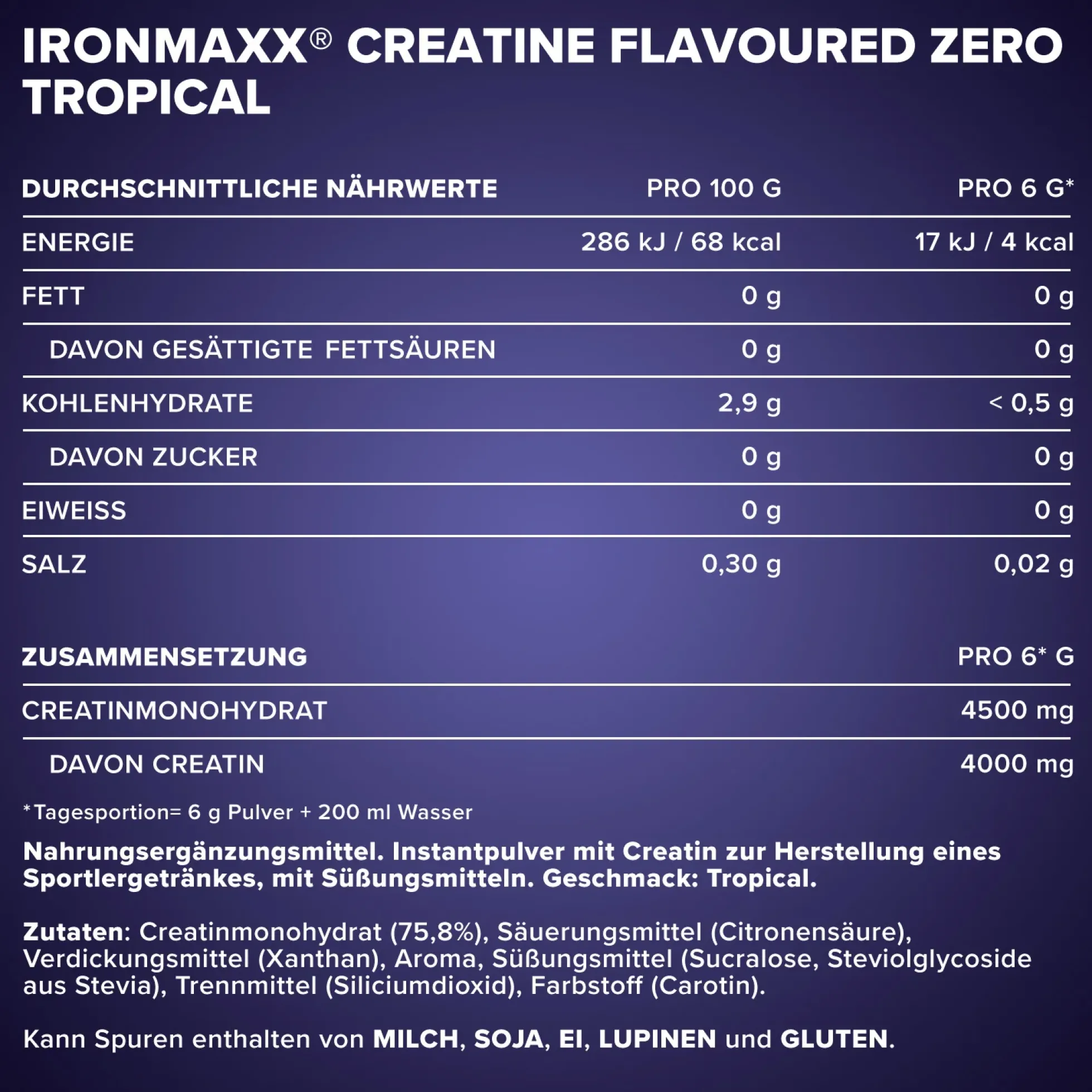 Creatine Flavoured Zero (250g)