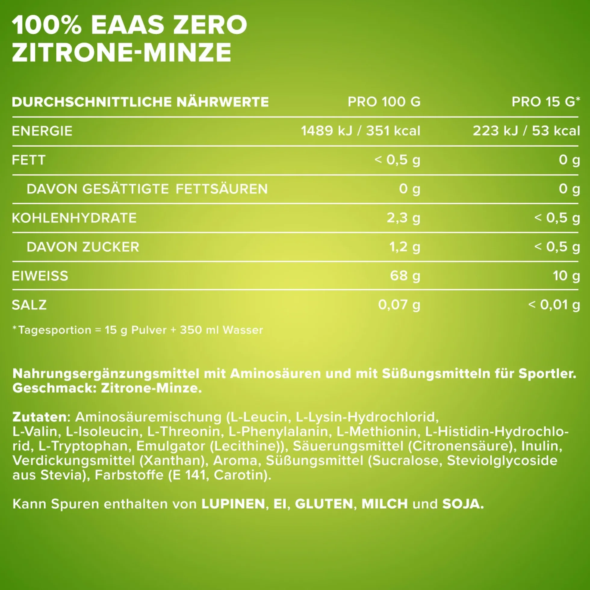 100% EAAs Zero (500g)