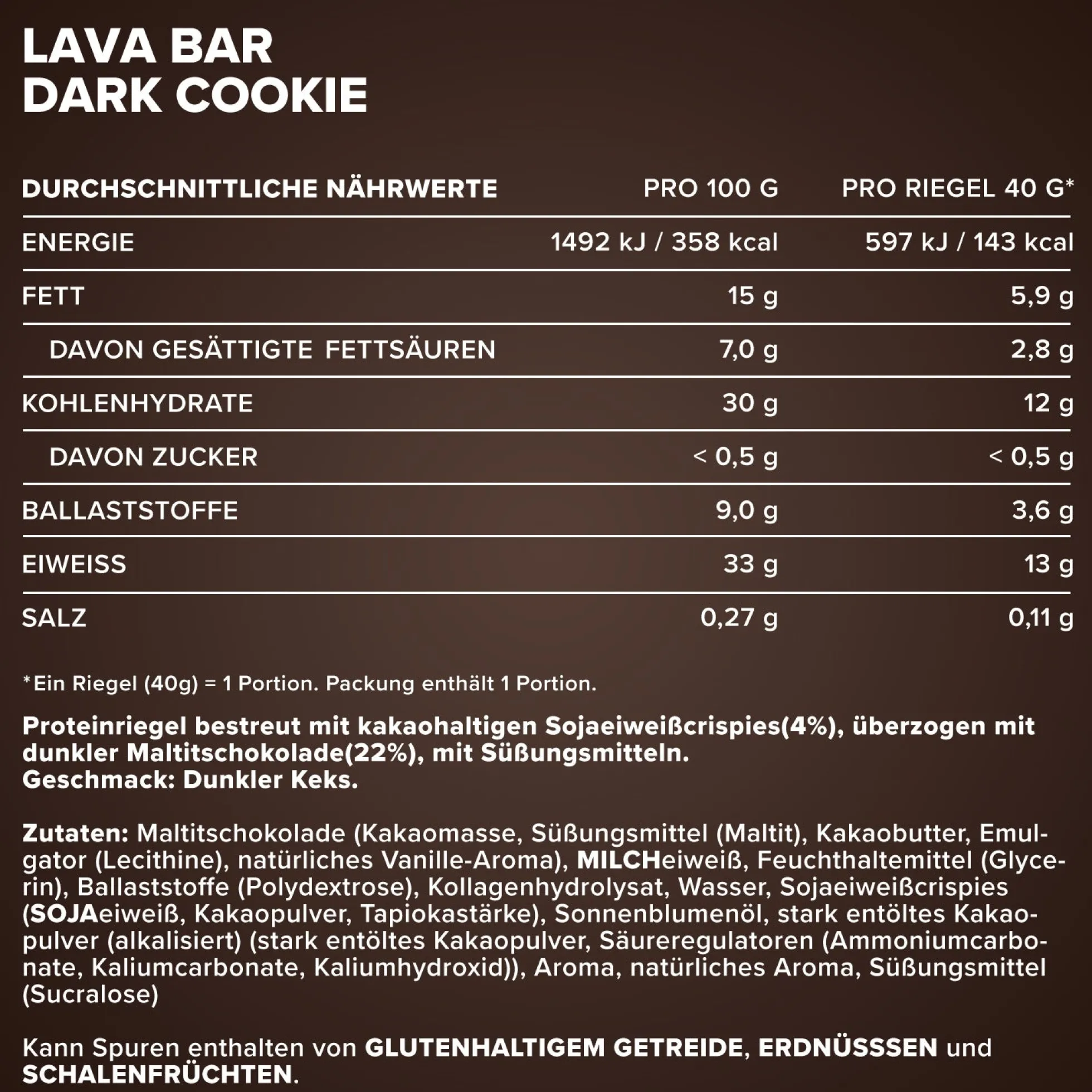 Lava Bar Protein Riegel (40g)