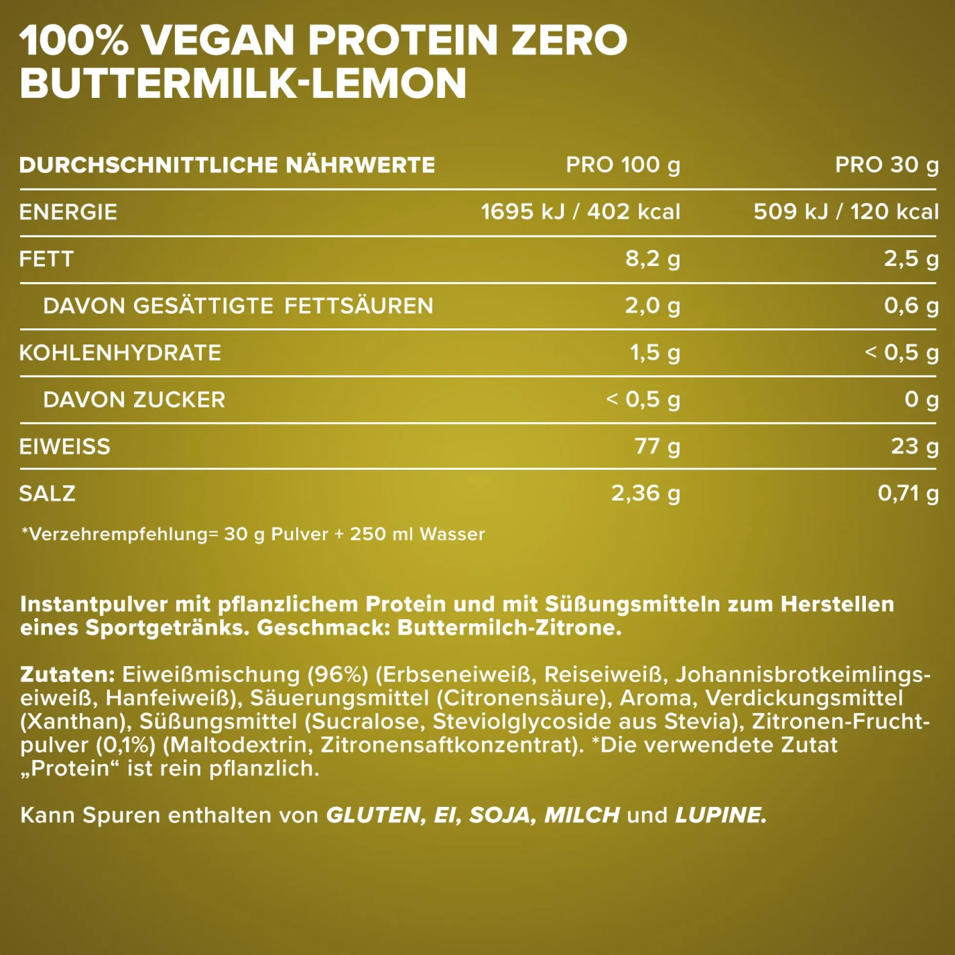 100% Vegan Protein Zero (500g)