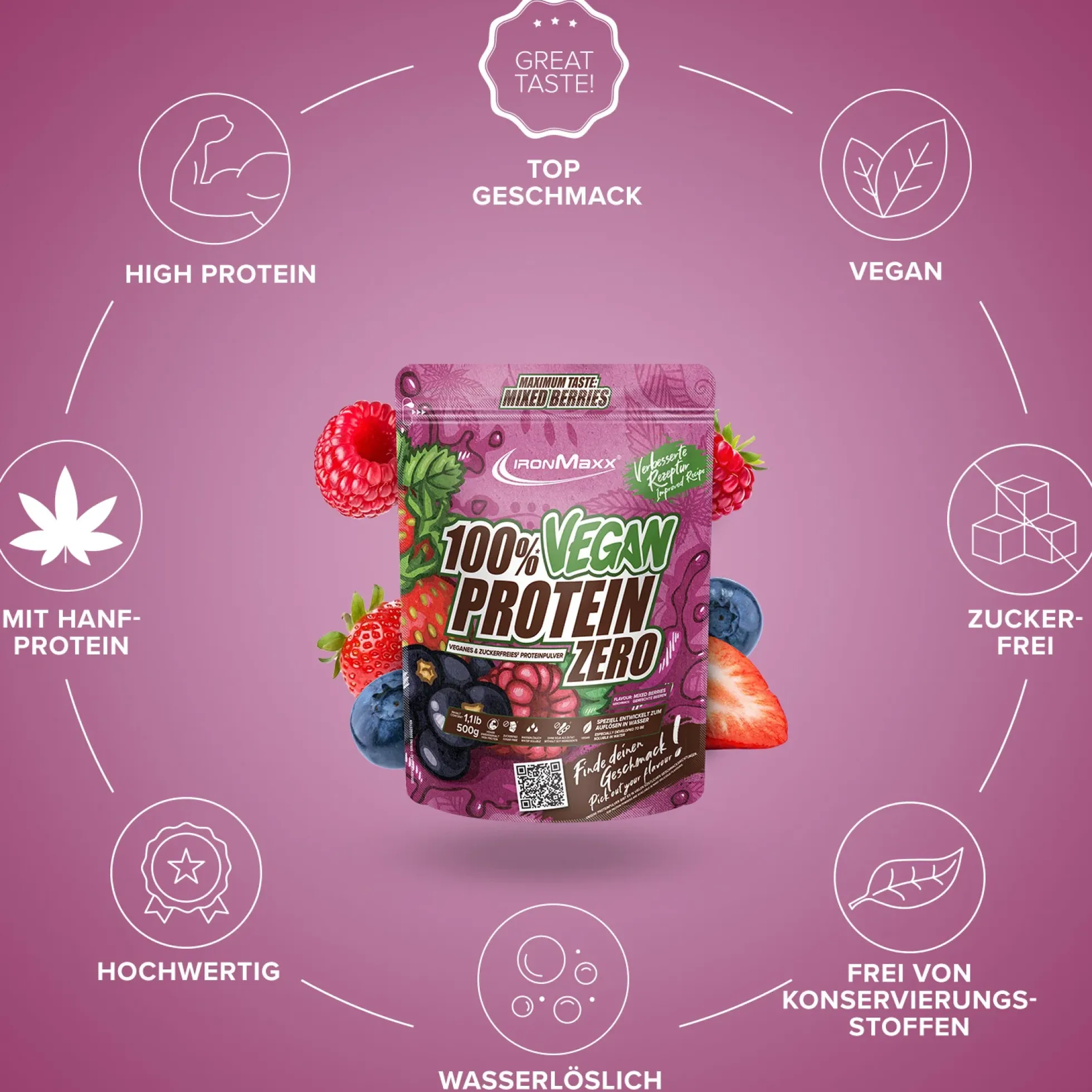 100% Vegan Protein Zero (500g)