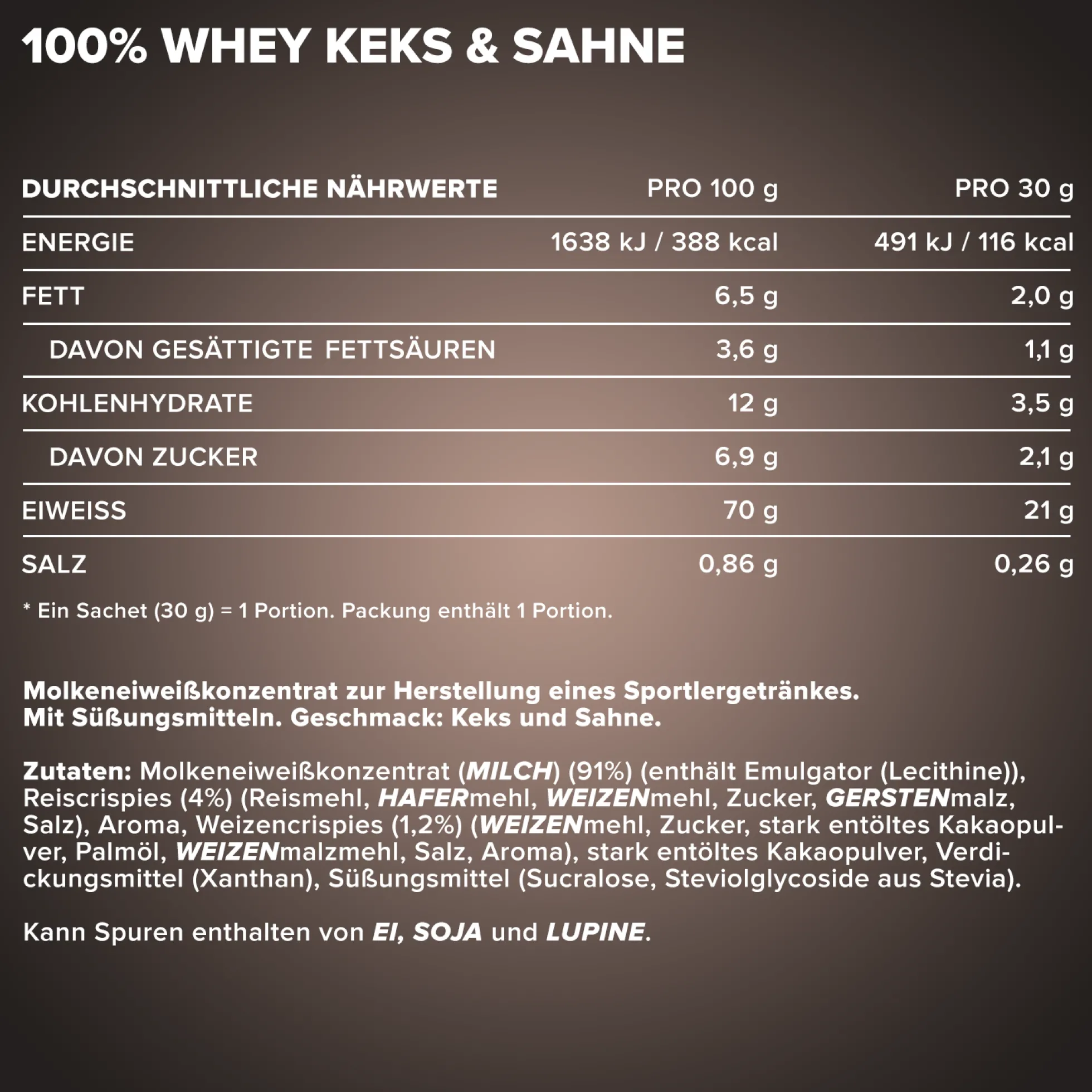 100% Whey Protein (30g)
